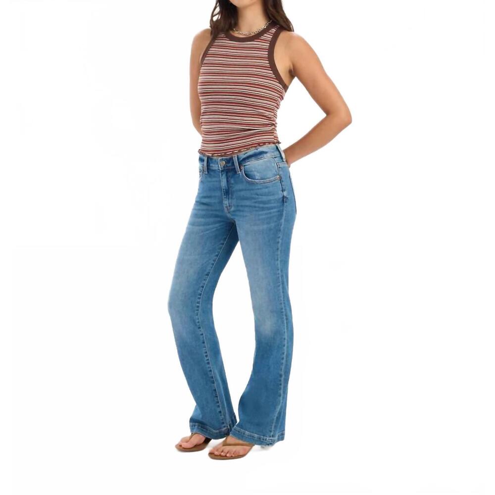 NEW DAZE the heart breaker mid rise flare jean in text me - Picture 5 of 6